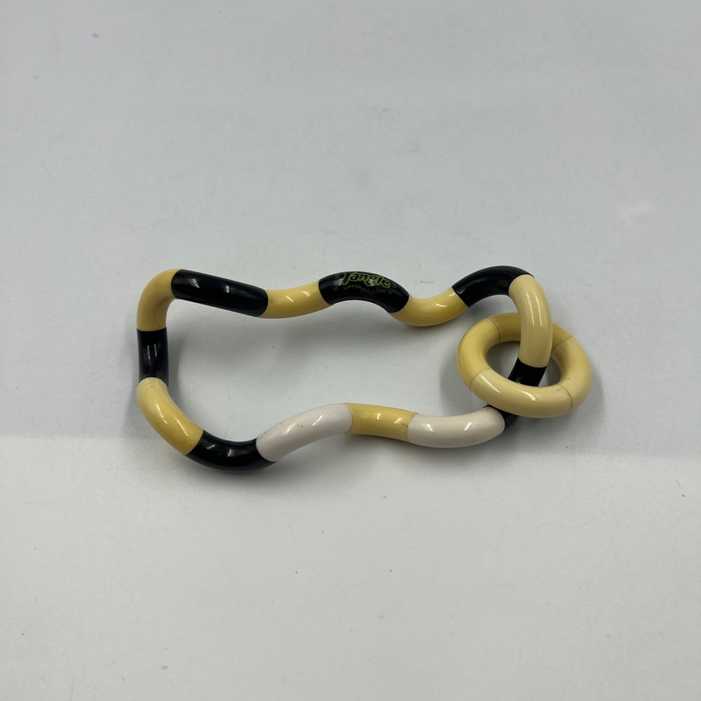Vintage 1981 Tangle Fidget Toy Richard Zawitz Black Cream White Sensory Desk Toy